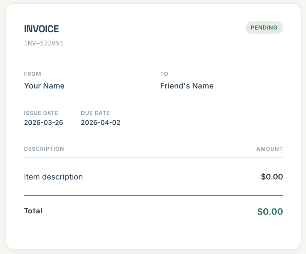 Friendly Invoice